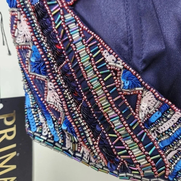 Primavera Prom Dress Size 10 NWT 2-Piece Beaded Style 1594 Midnight Couture - Picture 13 of 16